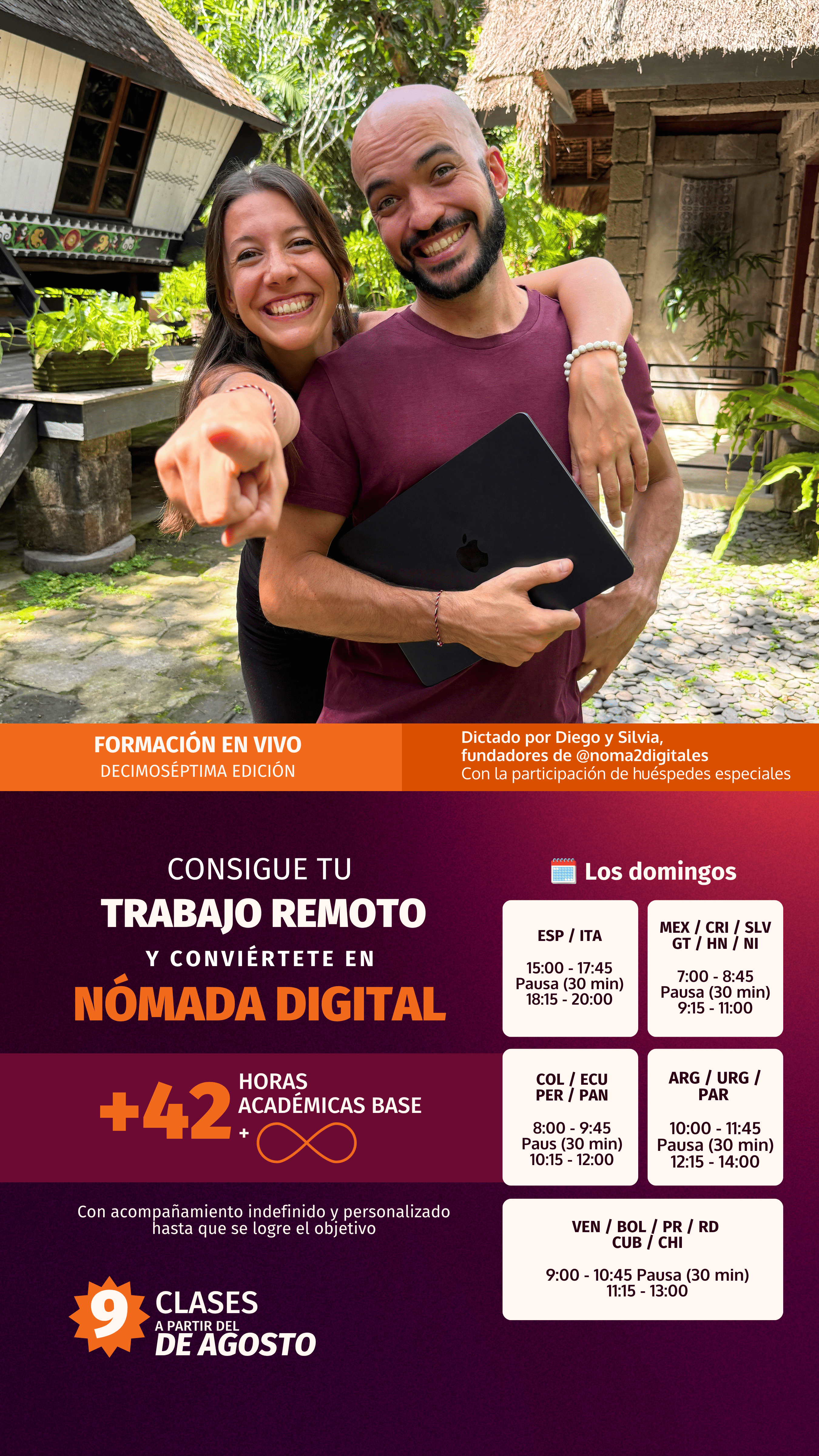 Flyer Formación en vivo consigue tu trabajo remoto y conviertete en nomada digital