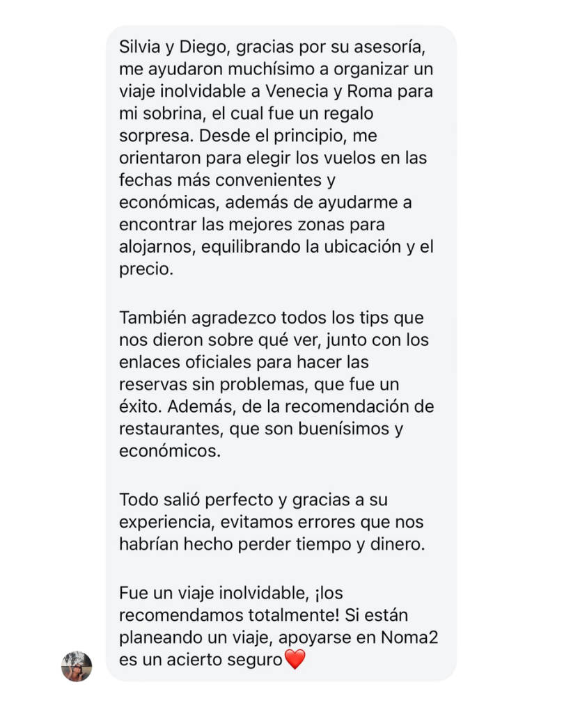 Silvana y Diego durante la asesoría de viaje a Europa