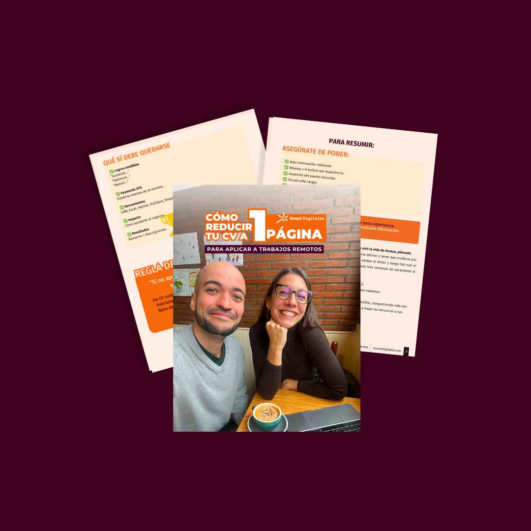 Flyer guía: cómo reducir tu CV a 1 página para aplicar a trabajos remotos