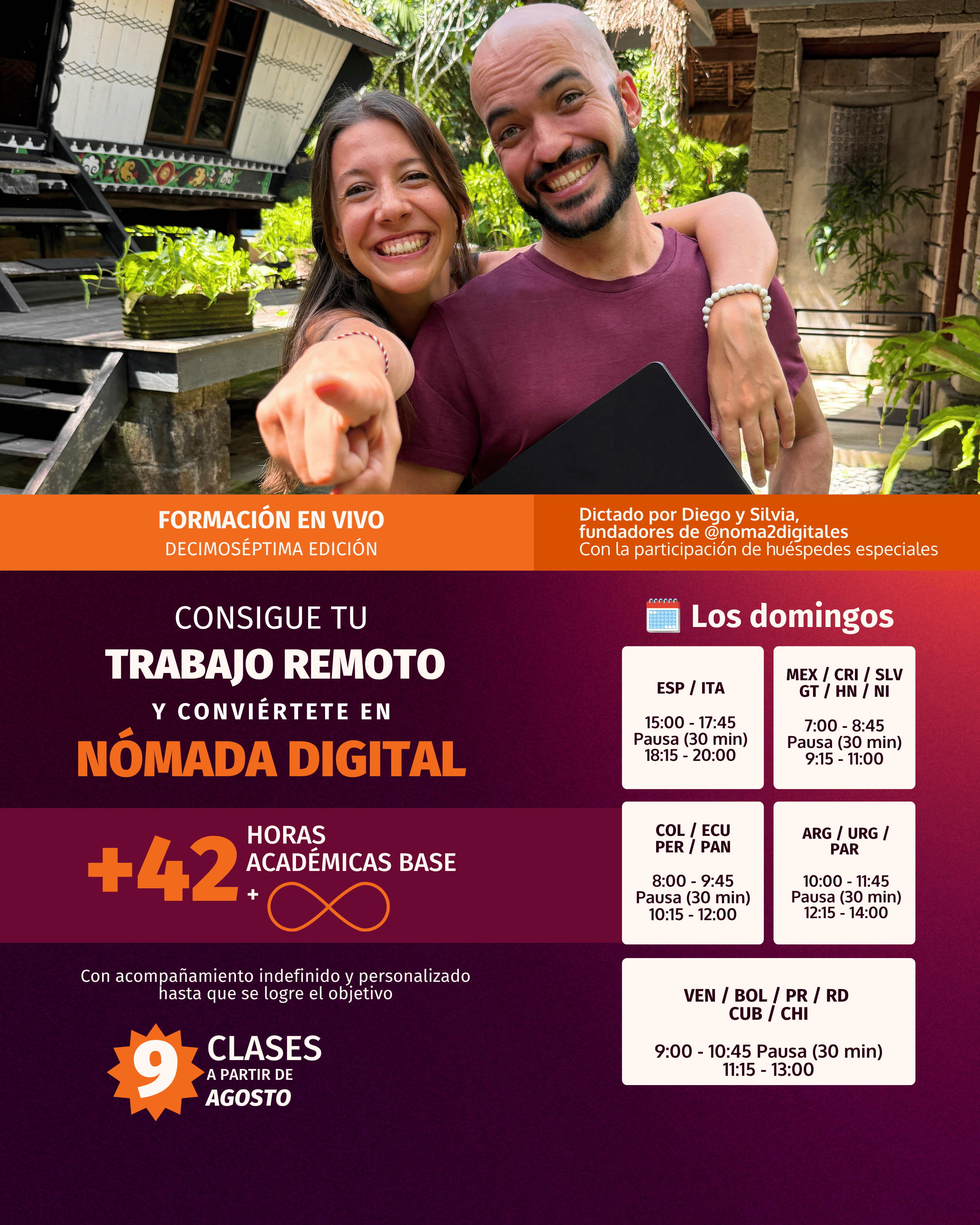 Flyer Formación en vivo consigue tu trabajo remoto y conviertete en nomada digital