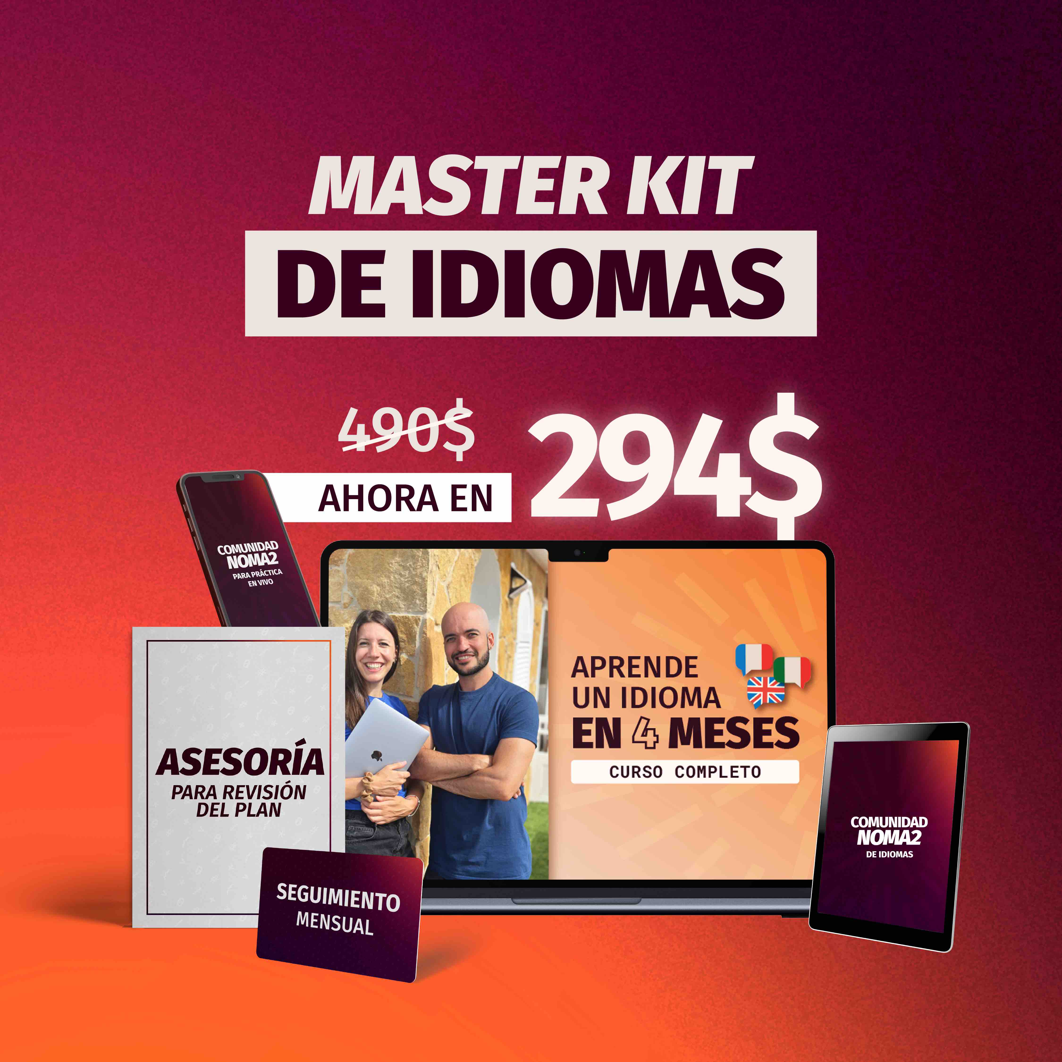 Master Kit: "Aprende un idioma en 4 meses"