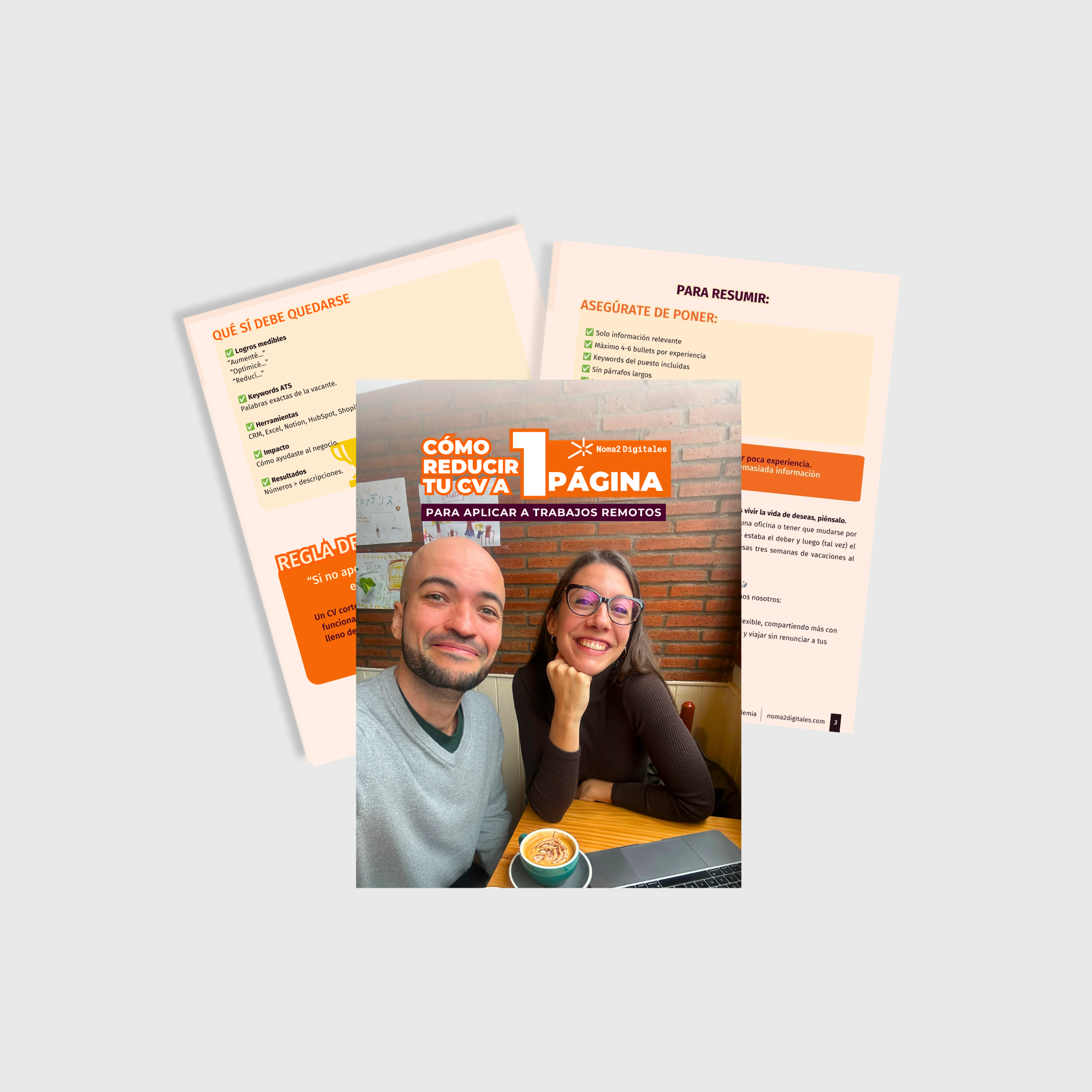 Flyer guía: cómo reducir tu CV a 1 página para aplicar a trabajos remotos
